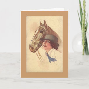 Carte de fête des mères de l'amoureux du cheval