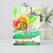 Carte de fête des mères de l'escargot d'aquarelle (Debout devant)