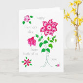 Carte de Fête des Mères de nous deux - Fleurs rose (Fleur jaune)