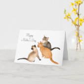 Carte de fête des mères de Three Kittens (Fleur jaune)