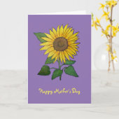 Carte de fête des mères de tournesol (Fleur jaune)
