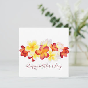 Carte de fête des mères des fleurs de la Plumeria