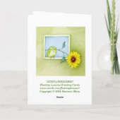 Carte de fête des mères des oiseaux de tournesol (Dos)