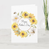 Carte de fête des mères des tournesols de fleurs d (Devant)