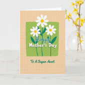 Carte de Fête des Mères Design Vert (Fleur jaune)
