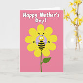 Carte de fête des mères douce insecte (Fleur jaune)
