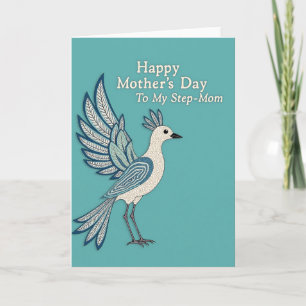 Carte de fête des mères douce Oiseau mosaïque