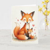 Carte de fête des mères douce vulpine (Fleur jaune)