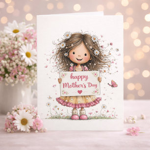 Carte de fête des mères "Douces Fleurs" avec poème