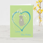 Carte de fête des mères du chat (Fleur jaune)