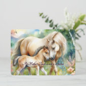 Carte de fête des mères du cheval et du poulain (Debout devant)