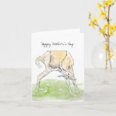 Carte de fête des mères du poulain du cheval de pr (Fleur jaune)
