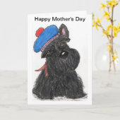 Carte de fête des mères écossaises Mum nana écossa (Fleur jaune)