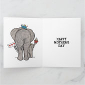 Carte de fête des mères éléphant et bébé personnal (Intérieur)