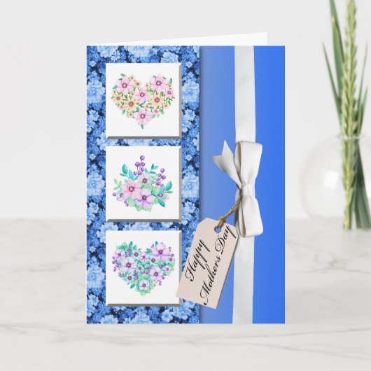 Carte de fête des mères emballée comme un cadeau d (Devant)