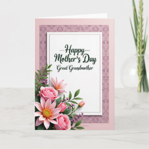 Carte de fête des mères en damas mauve
