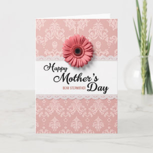 Carte de fête des mères en damas rose