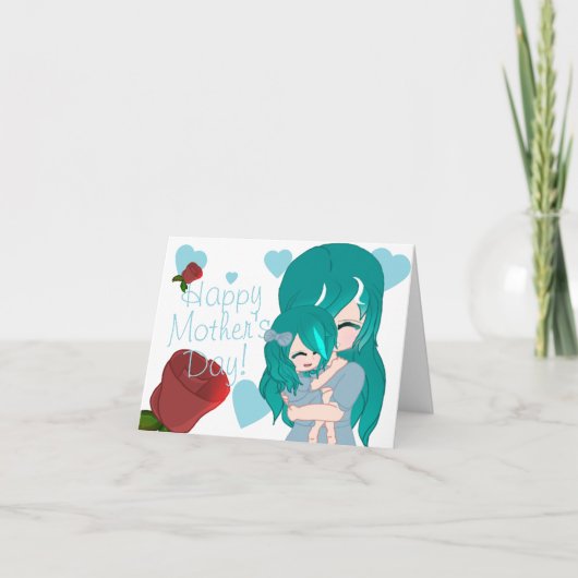 Carte de fête des mères en dessin animé (Devant)