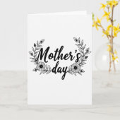 Carte de fête des mères en écriture pailletée (Fleur jaune)