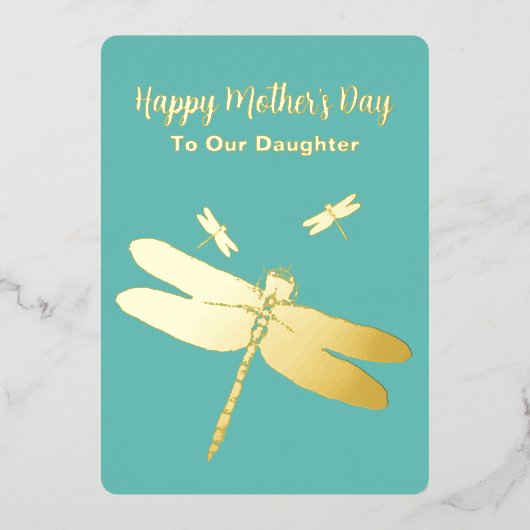 Carte de fête des mères en feuille d'or (Recto)