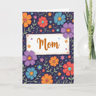 Carte de Fête des Mères en Papier Décoré de Fleurs