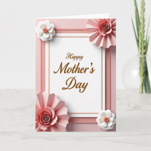 Carte de fête des mères en papier rose