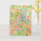 Carte de fête des mères Fée Maman et Bébé (Fleur jaune)