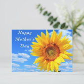 Carte de fête des mères Fleur de soleil et abeille (Debout devant)