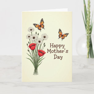 Carte de fête des mères Fleur écarlate
