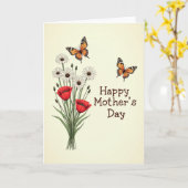 Carte de fête des mères Fleur écarlate (Fleur jaune)