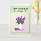 Carte de fête des mères Fleur violette douce (Fleur jaune)