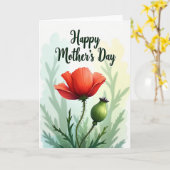 Carte de fête des mères Fleur Vive (Fleur jaune)