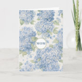 Carte de Fête des Mères Fleurie Hydrangea Bleue Ca (Devant)