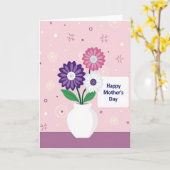 Carte de Fête des Mères Fleurs à Points (Fleur jaune)