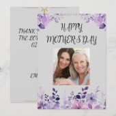 Carte de fête des mères fleurs plat (Devant / Derrière)
