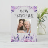 Carte de fête des mères fleurs plat (Debout devant)