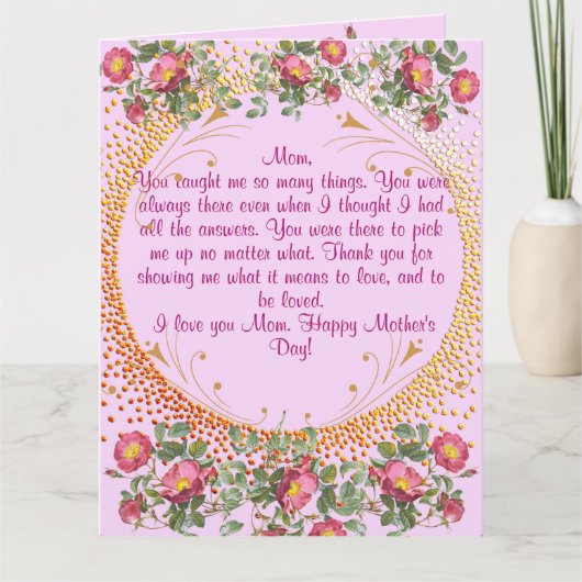 Carte de fête des mères Fleurs vintage (Devant)