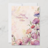 Carte de fête des mères florale aquarelle (Devant)