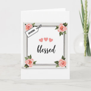 Carte de Fête des Mères Florale Bénie