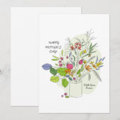 Carte de fête des mères florale dessinée à la main (Devant / Derrière)