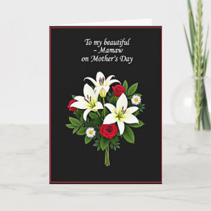 Carte de Fête des Mères florale Mamaw
