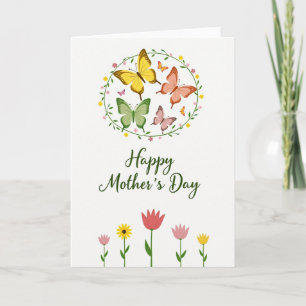 Carte de Fête des Mères Florale Plate et Joyeuse