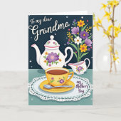 Carte de Fête des Mères Florale pour le Thé (Fleur jaune)
