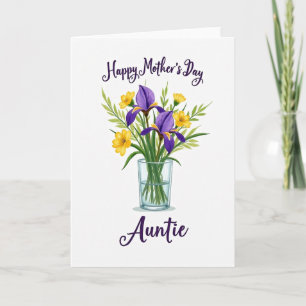 Carte de fête des mères florale pour Tatie