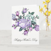 Carte de fête des mères florale violette aquarelle (Fleur jaune)