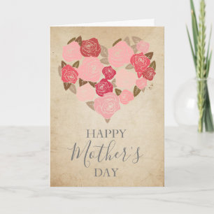 Carte de Fête des Mères Florales Aquarelle