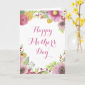 Carte de Fête des Mères Florales Aquarelle (Fleur jaune)