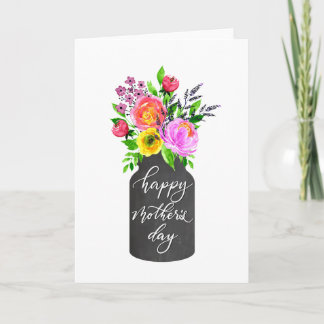 Carte de Fête des Mères Florales Aquarelle