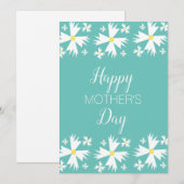 Carte de fête des mères géométrique avec marguerit (Devant / Derrière)