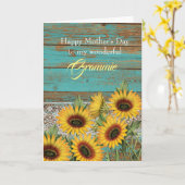 Carte de fête des Mères Grammie Rustic Yellow Sunf (Fleur jaune)